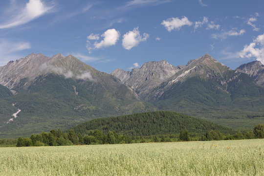 The Sayan mountens in the siberia