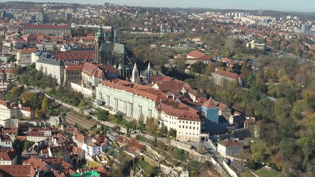 Prague drone Aerial Prague Castle.