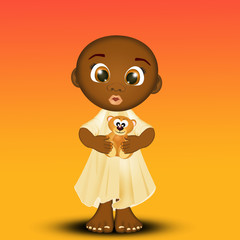 Fototapeta premium illustration of black child