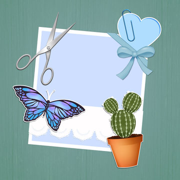 illustration of scrapbooking style
