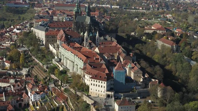 Prague drone Aerial Prague Castle.