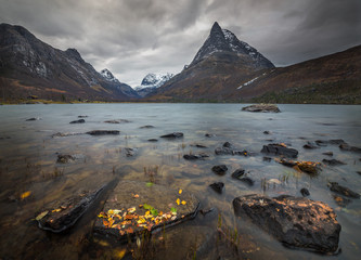 Lake Innerdalsvatnet in Trollheimen mountains, Norway