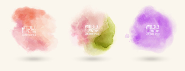 Colors watercolor paint stains vector backgrounds