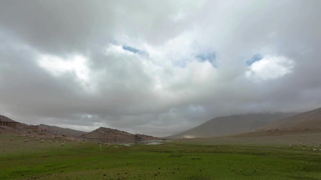 A timelape of the atlas mountains on a cloudy day
