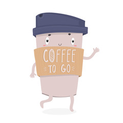 Coffee to go. Hand drawn cute vector illustration