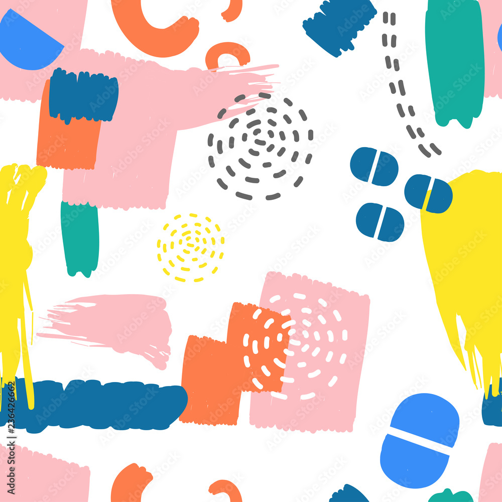 Poster hand drawn abstraction. bright vector seamless pattern