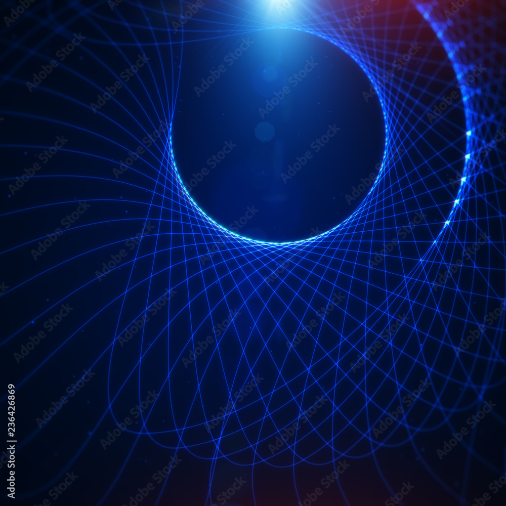 Poster abstract background with a colorful dynamic wave.