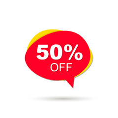 50% off sale speech bubble
