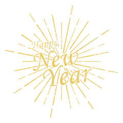 Obraz premium Happy New Year inscription with burst