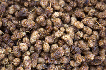 dried mulberries background