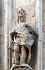 Saint John the Baptist, statue on the Milan Cathedral, Duomo di Santa Maria Nascente, Milan, Lombardy, Italy