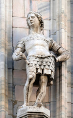 Obraz premium Joshua, statue on the Milan Cathedral, Duomo di Santa Maria Nascente, Milan, Lombardy, Italy
