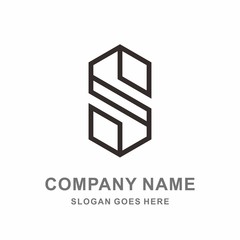 Monogram Letter S Geometric Infinity Square Architecture Business Company Stock Vector Logo Design Template