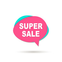 Super sale speech bubble icon