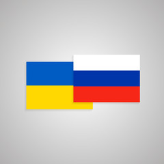 Ukraine and Russia flags