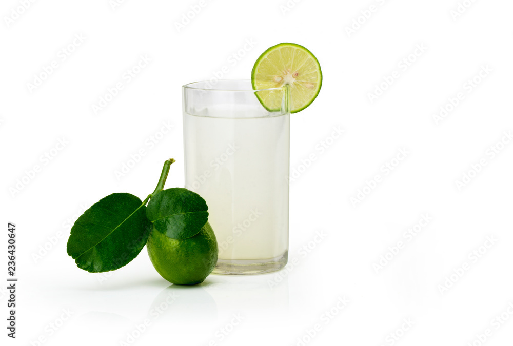 Wall mural lemon fruit juice isolated on white background