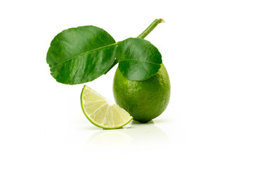Lemon Fruit with slices isolated on white background