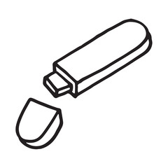 Flash disk doodle icon, vector illustration