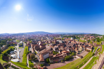 Fototapeta na wymiar Scenic view of medieval Belfort city at sunny day