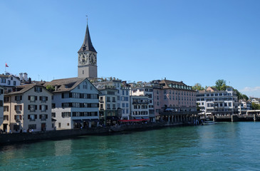Panorama view of historic city center of Zurich, Switzerland