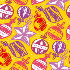 Christmas hand drawn seamless pattern