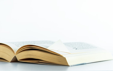Open book isolated on background