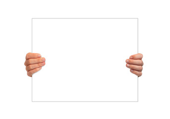 hand holding blank board