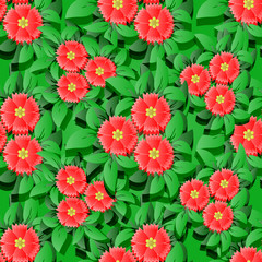 Vector flower samless pattern backround.  3D elements with shad
