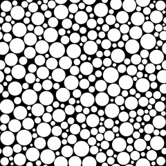 Seamless Pattern with Circles; circles of different sizes in a chaotic manner