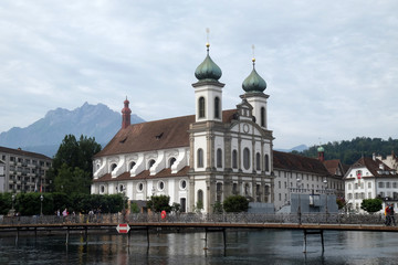 Fototapeta na wymiar Jesuit church of St. Francis Xavier in Lucerne, Switzerland