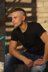 Obraz premium Portrait of thoughtful man