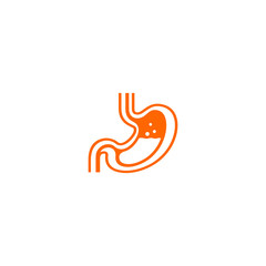 Human stomach gas anatomy vector logo - gastric icon