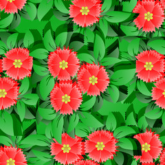 Vector flower seamless pattern backround.  3D elements with shad