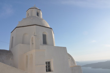 Shite church in santorini greece