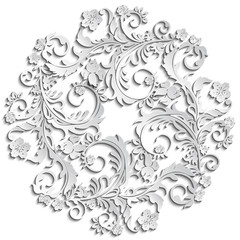 Abstract l background with paper flowers.