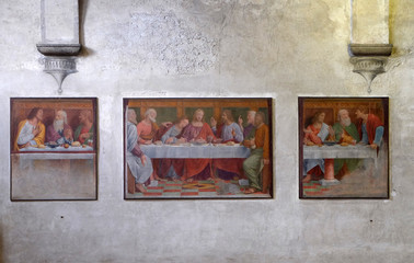 Last Supper by Bernardino Luini, fresco in the Santa Maria degli Angeli church in Lugano, Switzerland