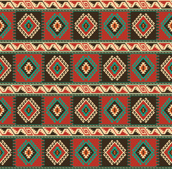 Seamless geometric ethnic pattern. Traditional Turkish kilim style.  