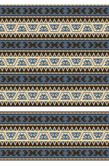 Seamless geometric ethnic pattern and border. Traditional Turkish kilim style.  Swatch and pattern brush are included in EPS file.
