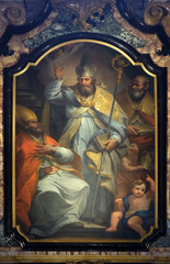 Obraz na płótnie Canvas Altar of Saint Nicholas in the Cathedral of Saint Lawrence in Lugano, Switzerland