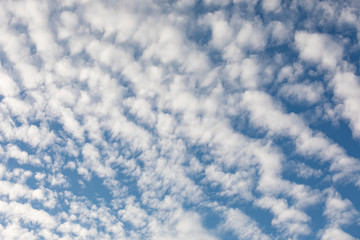 Obraz premium Cirrocumulus clouds against blue sky background pattern