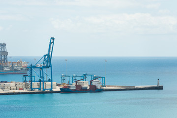 aerial view on Port of Las Palmas in Gran Canaria