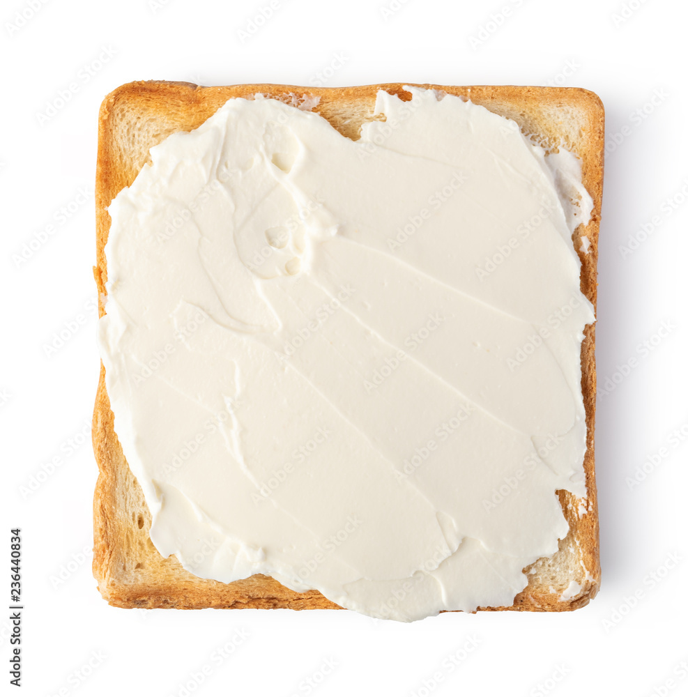 Wall mural toast bread with cream cheese