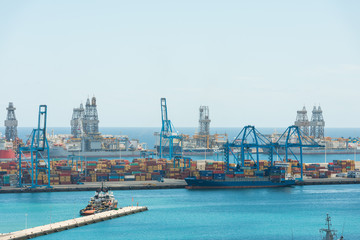 aerial view on Port of Las Palmas in Gran Canaria