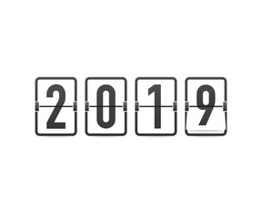 Happy new year 2019 timetable, editable vector design. Vector illustration.