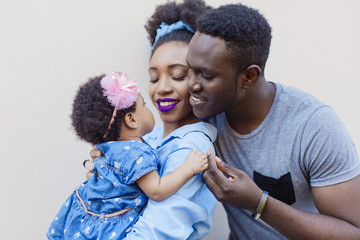 African American family with a small daughter