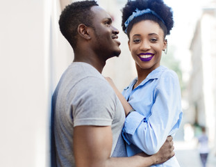 African-American couple on the street