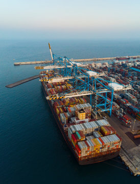 Shipping container. Malta freeport Marsaxlokk. Malta
