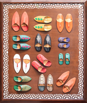 Handmade colorful traditional morocco footwear