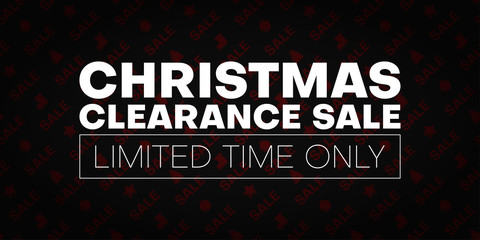 Christmas clearance sale promo banner. Limited time only. - obrazy, fototapety, plakaty