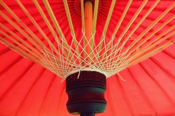 Traditional Japanese red umbrella